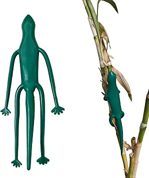 Cute Plant Cable Ties 18 Pcs, Reusable Garden Flexible Wire Tie, Cartoon Animal Shapes Garden Supports Soft Twist Plant Ties, Soft Rubber Wrapped Wire Tie Branches Wire Tie Standard, Lizard Shape