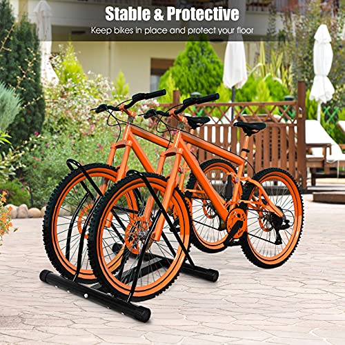 Hysache Two Bike Stand Rack, Floor Stand Bicycle Storage Packing With Stable & Strong Steel Frame For Indoor And Outdoor Using #TOP2