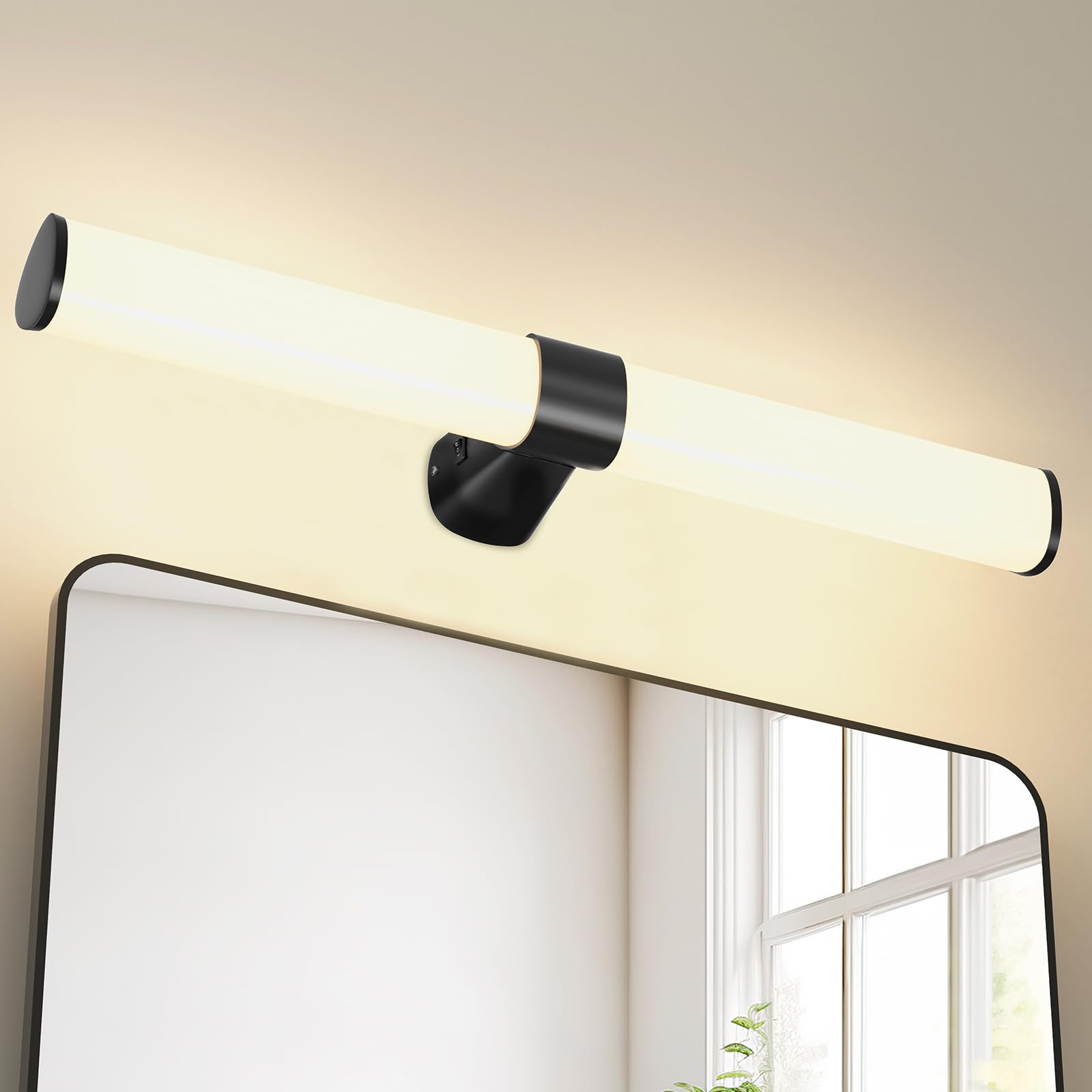 15W Luce Applique da Parete LED per Specchio Bagno, 60CM Lampada da Nero Opaco Moderna, Alta Luminosità 1500Lm Non Dimmerabile, IP44 Impermeabile, 230V, 3 Colori di Illuminazione