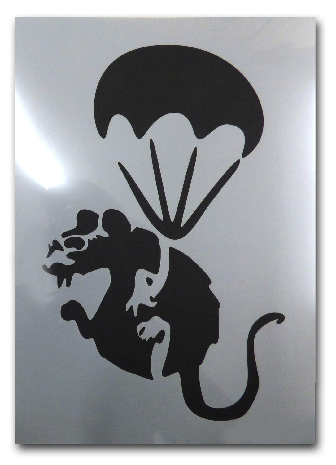 Banksy Parachute Rat Stencil / A4 Sheet Size (Design 17x26cm) / Home Decor Art Painting Stencil