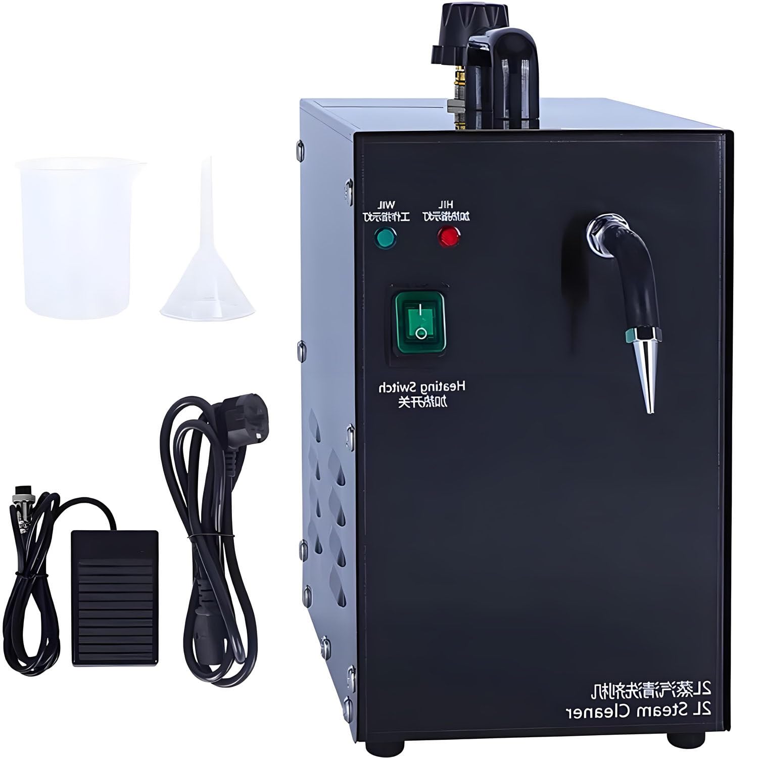 Limpiador Vapor Joyas eléctrico 2L, Pro Acero INOX Black | 135°C alta presión. Limpia anillos, relojes, gafas & herramientas. Potencia 1300W. Calentamiento 8 min.