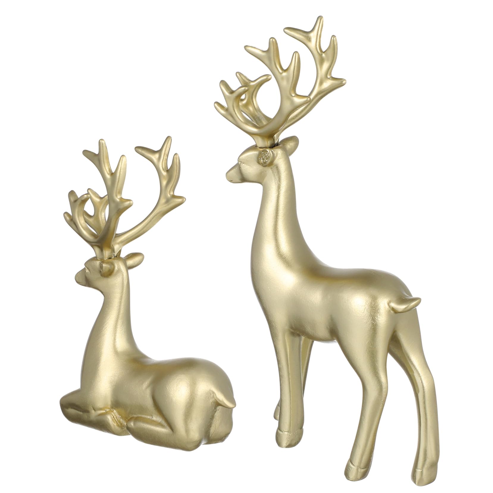 YARNOW 2piezas Adornos De Resina De Reno Para Decoración De Escritorio y Fiestas Navideñas Esculturas Decorativas Para Hogar y