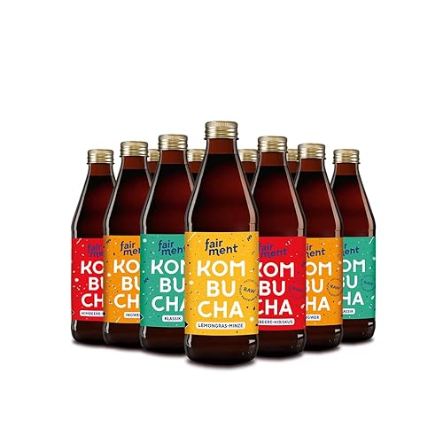 Fairment lebendiger Kombucha "Probier-Mix" - 12 Flaschen 330ml Bio Kombucha Tee unpasteurisiert Cover