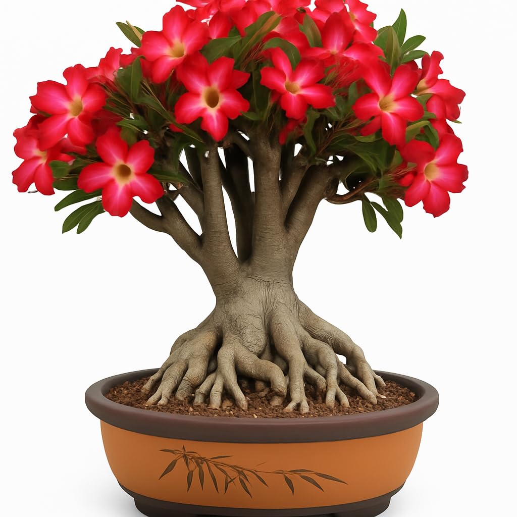 Adenium Live Plant – Hybrid Flowering Plant with Mix Colour Blooms || Arabicum Sapling for Home & Garden (Pack of 1) NLH_7-image-29