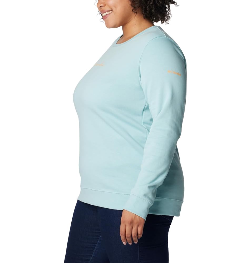 Columbia Women's Trek Graphic Crew, Aqua Haze/Sunset Peach