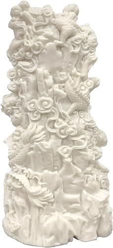 Miniatura 5 de Hormsdar Estatua de Guan Yin de nueve dragones de fruta de marfil, escultura de Kwan Yin para decoración de Feng Shui en casa, oficina, coche,