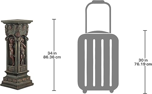 Miniatura 10 de Design Toscano KY0631 Zócalo escultórico rococó, acabado de piedra sintética
