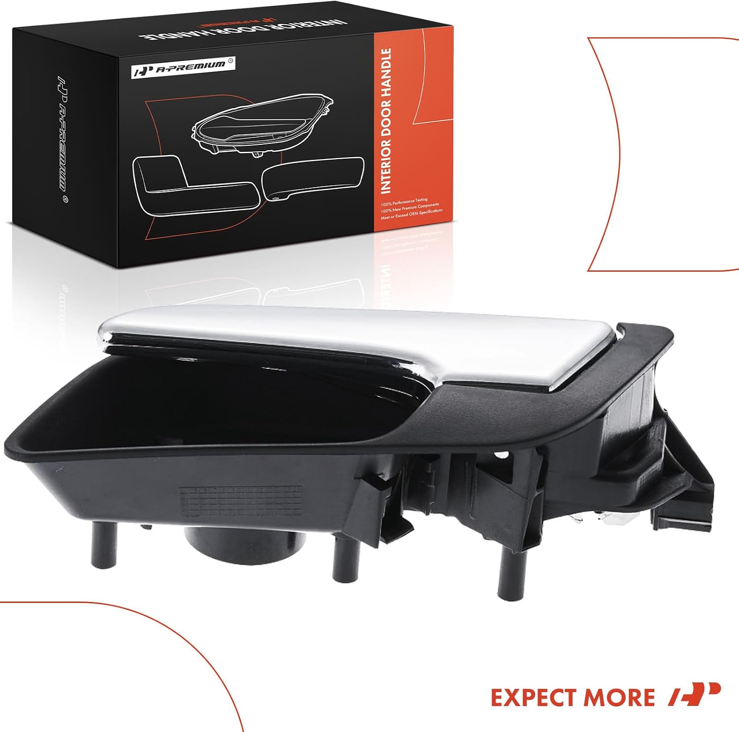A-Premium Front or Rear Left Driver Side Interior Door Handle Compatible with Chevrolet Equinox 2010-2017, Malibu 2013-2015, Impala 2014-2019, Sonic, Malibu Limited & GMC Terrain, Chrome Lever