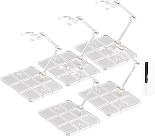 Action Figure Stand,5PCS Assembly Action Figure Display Holder Base Doll Model Support Stand Compatible with HG RG SD SHF Gundam 1/144 Toy (White)