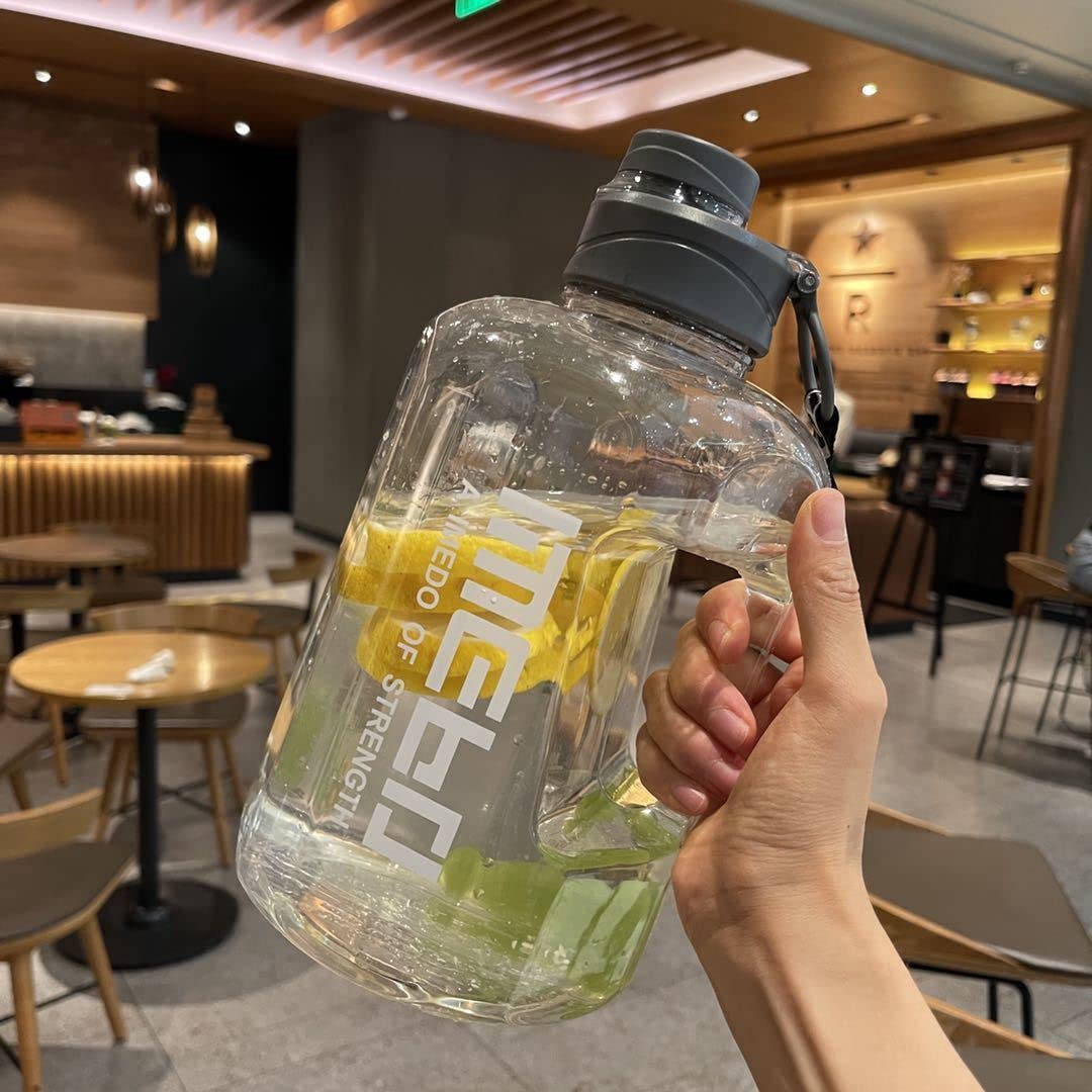 Fotrsta 2200ML Large Capacity Sports Water Bottle Portable Handle Plastic Space Cup Sport Fitness Tourism GYM Travel Times Jug with anti-drop