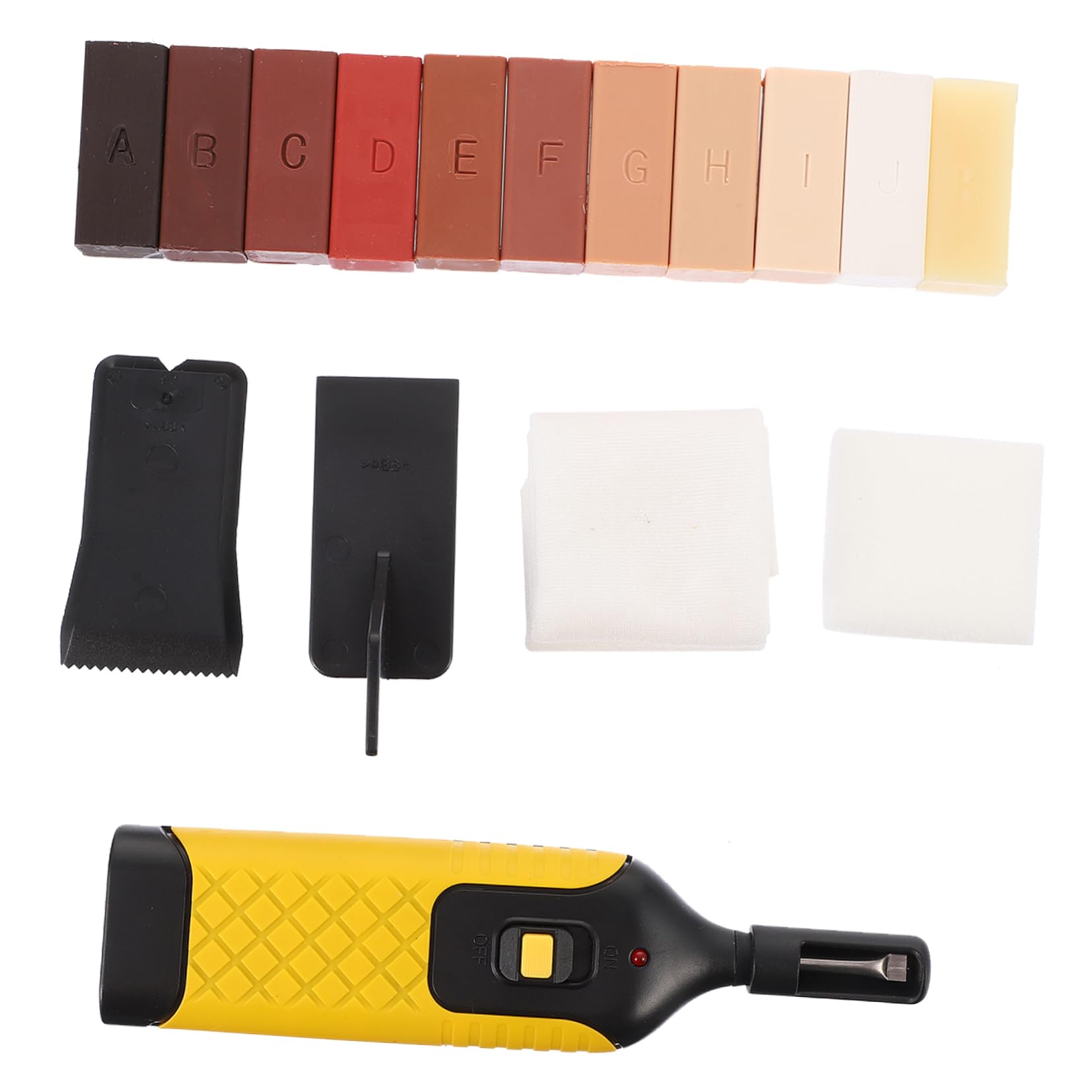 Beavorty 1set Furniture Repair Kit for Laminate Floor Scratch Repair Tools Wax Block Electric and Storage Box for Furniture Maintenance