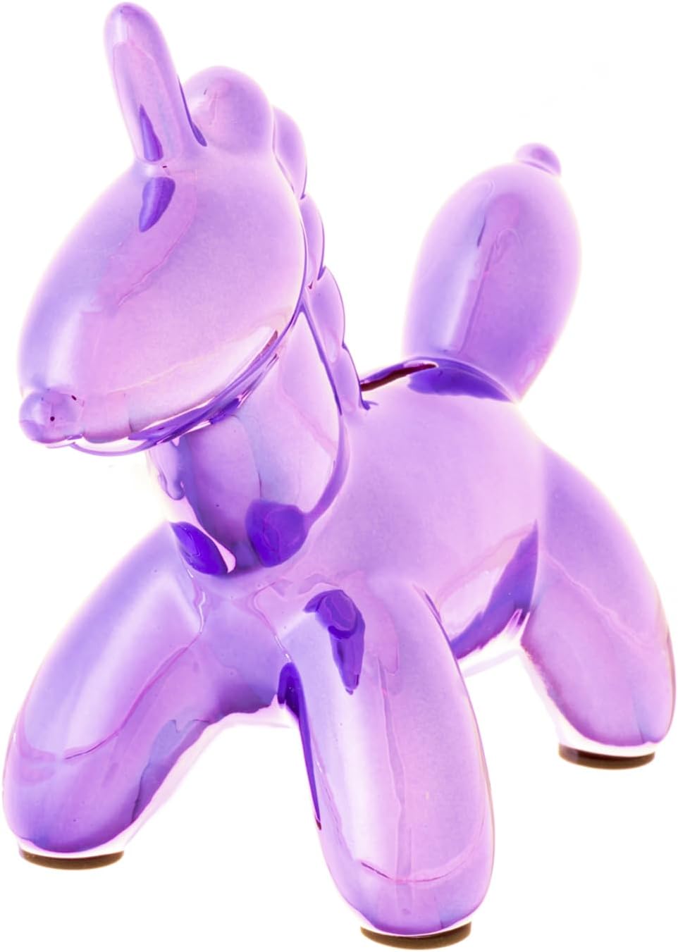 Creative Gifts International Purple Balloon Unicorn Piggy Bank | Balloon Animal Style Coin Bank | Nursery or Kids Room Décor | Easy Coin Slot | 7" x 3.5" x 6"