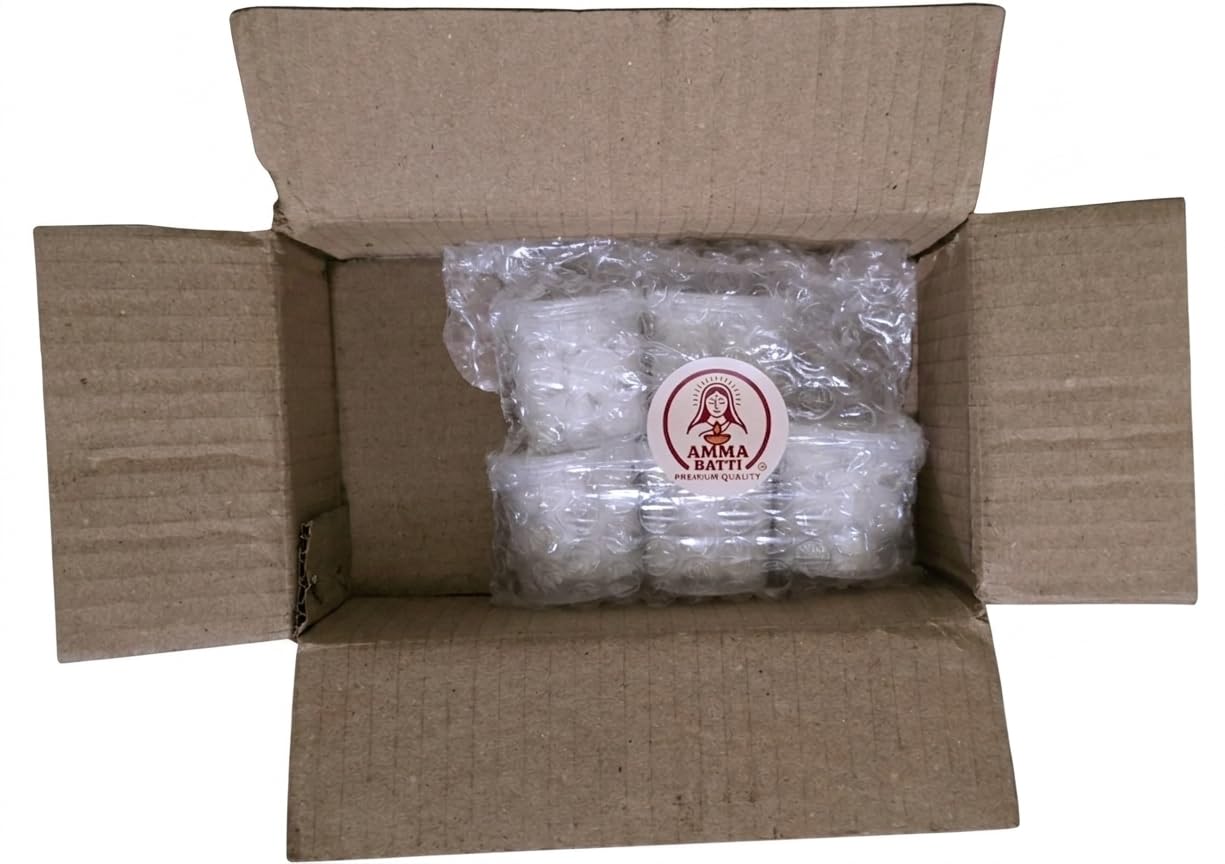 100g Amma Batti Camphor Tablets (5x20g Jars) for Pooja, Aarti & Havan | Smokeless, Clean Burning | Big Size, Long-Lasting | Natural Air Freshener | Vastu & Home Use | with Amma Wishing Card 4