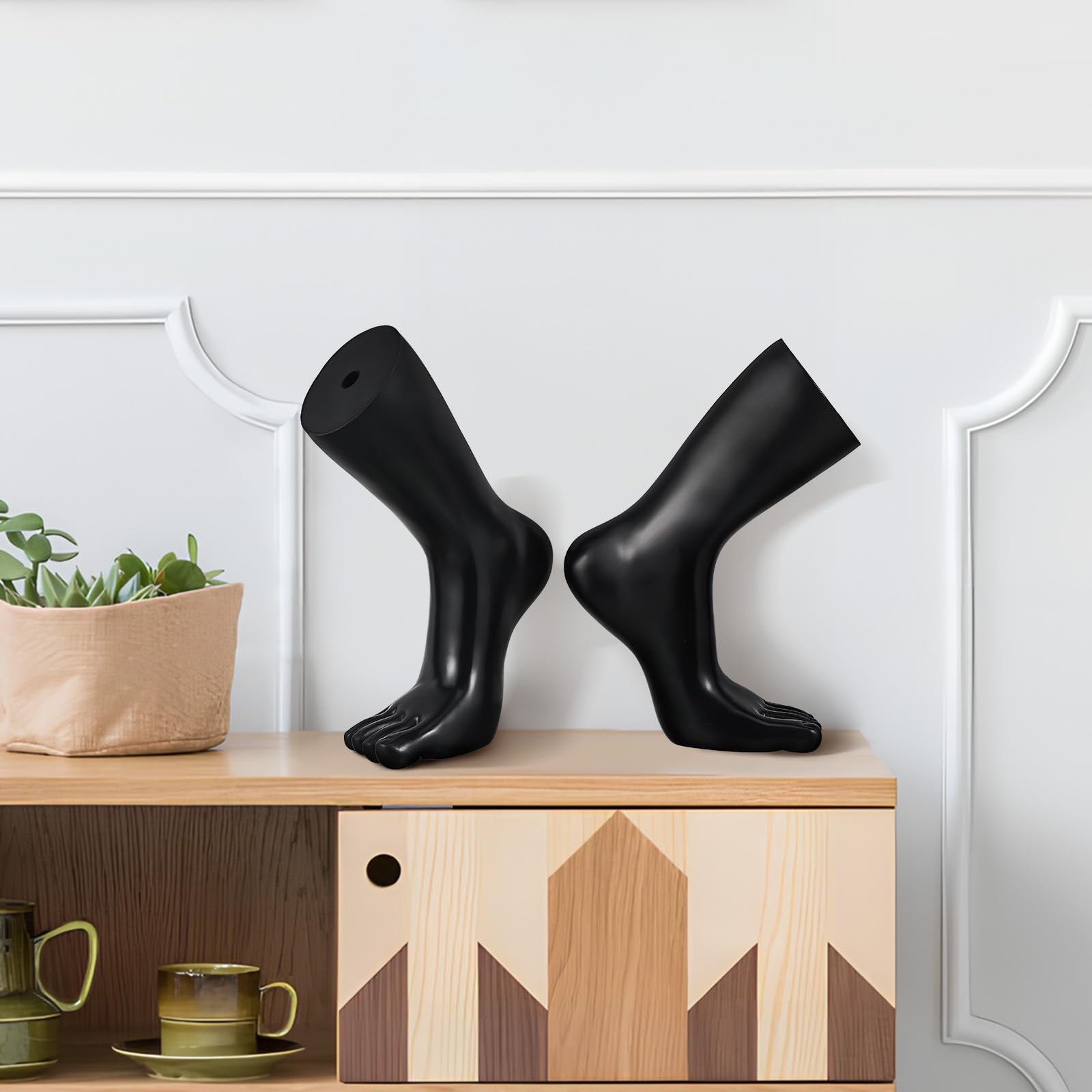 iplusmile 2 Stück Fußmodell Mannequin Sockendisplay: Fußmodell Schaufensterpuppe - Realistische Fußpuppe Für Socken Schuhe Fußkettchen Präsentation Ständer