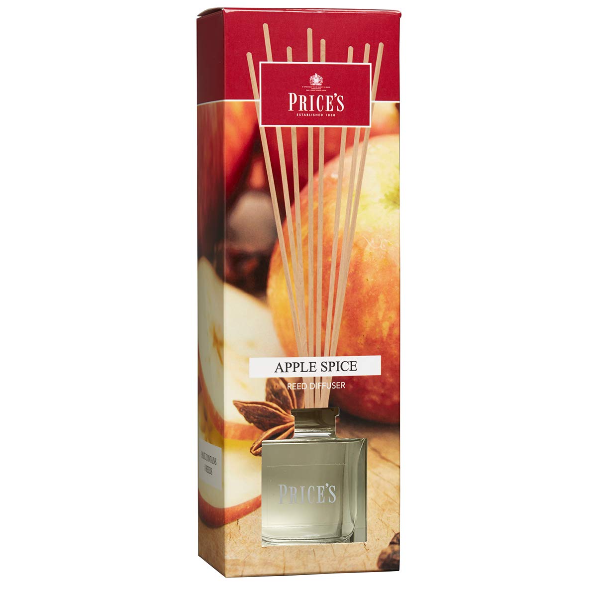 Price's - Apple Spice Reed Diffuser - 100ml - Sweet, Spicy, Quality Fragrance - Long Lasting Scent