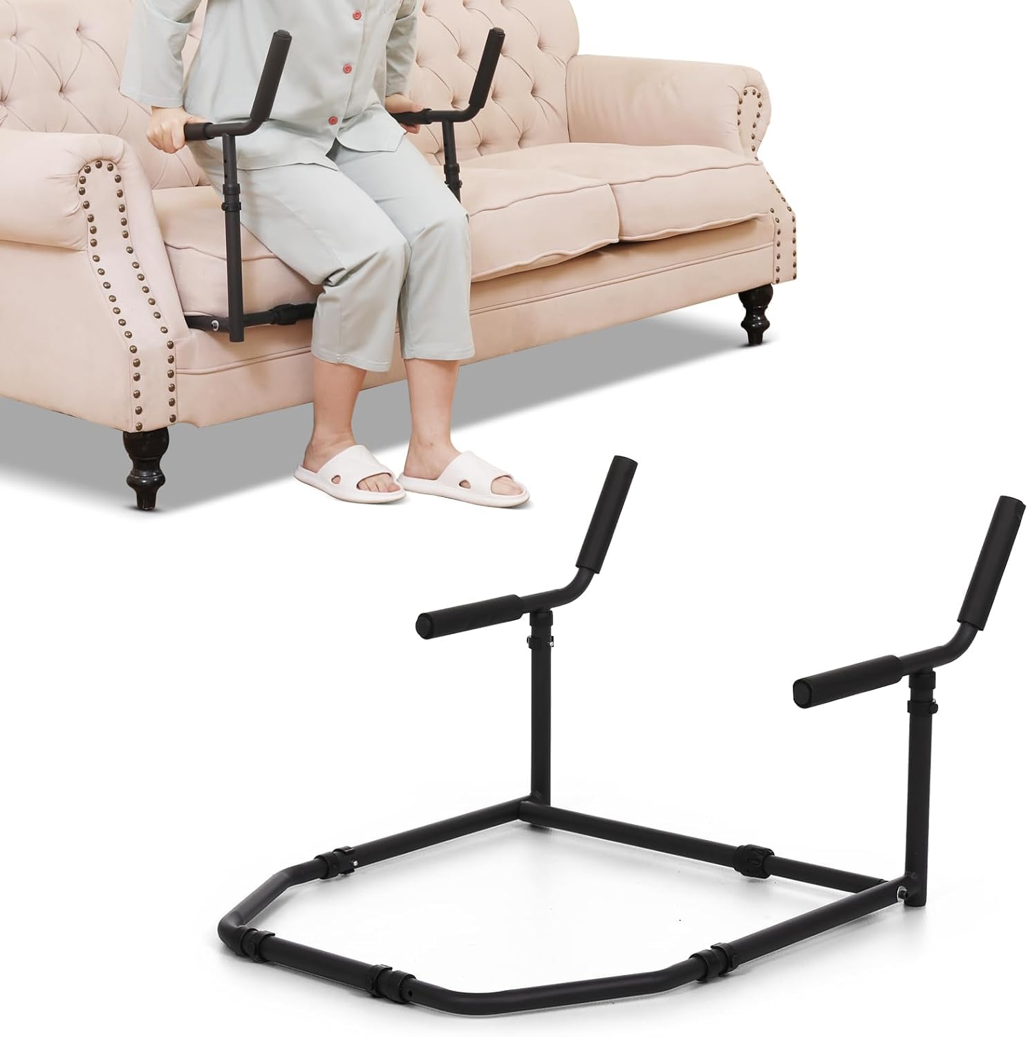 HEYOUTH Ayuda para Levantarse,Ayuda para elevar el sofá,Alturas Ancho Ajustable – Soporte con Agarre Seguro para Ancianos y Pacientes