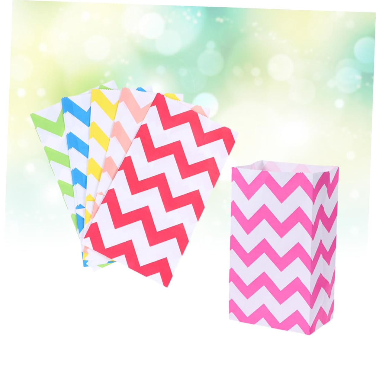 SOLUSTRE 60 Bunte Kraftpapiertüten aus Kraftpapier mit Griffen Recycelbar als Kekstüten oder Brottüten für Party und Backverpackungen