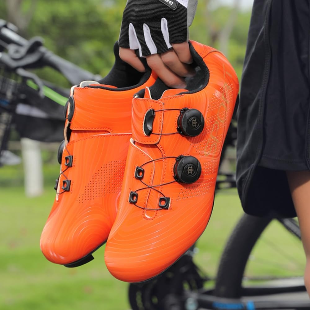 Buty rowerowe unisex dla mężczyzn i kobiet, oddychające, antypoślizgowe buty do roweru szosowego, wzór spinningu, do treningu w pomieszczeniach, jazdy na świeżym powietrzu i do użytku z płaskim