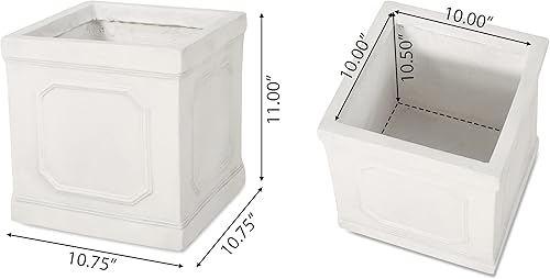 Miniatura 2 de Christopher Knight Home 316046 Burgos - Macetero grande, color blanco antiguo