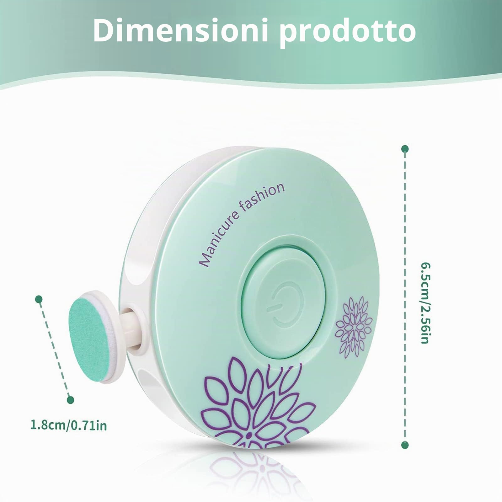 Tagliaunghie Neonato,Lima unghie neonato,Lima Unghie per Bambini 6 in 1 Lima per Unghie elettrica per Bambini Lima per unghie elettrica per neonati (Vert)