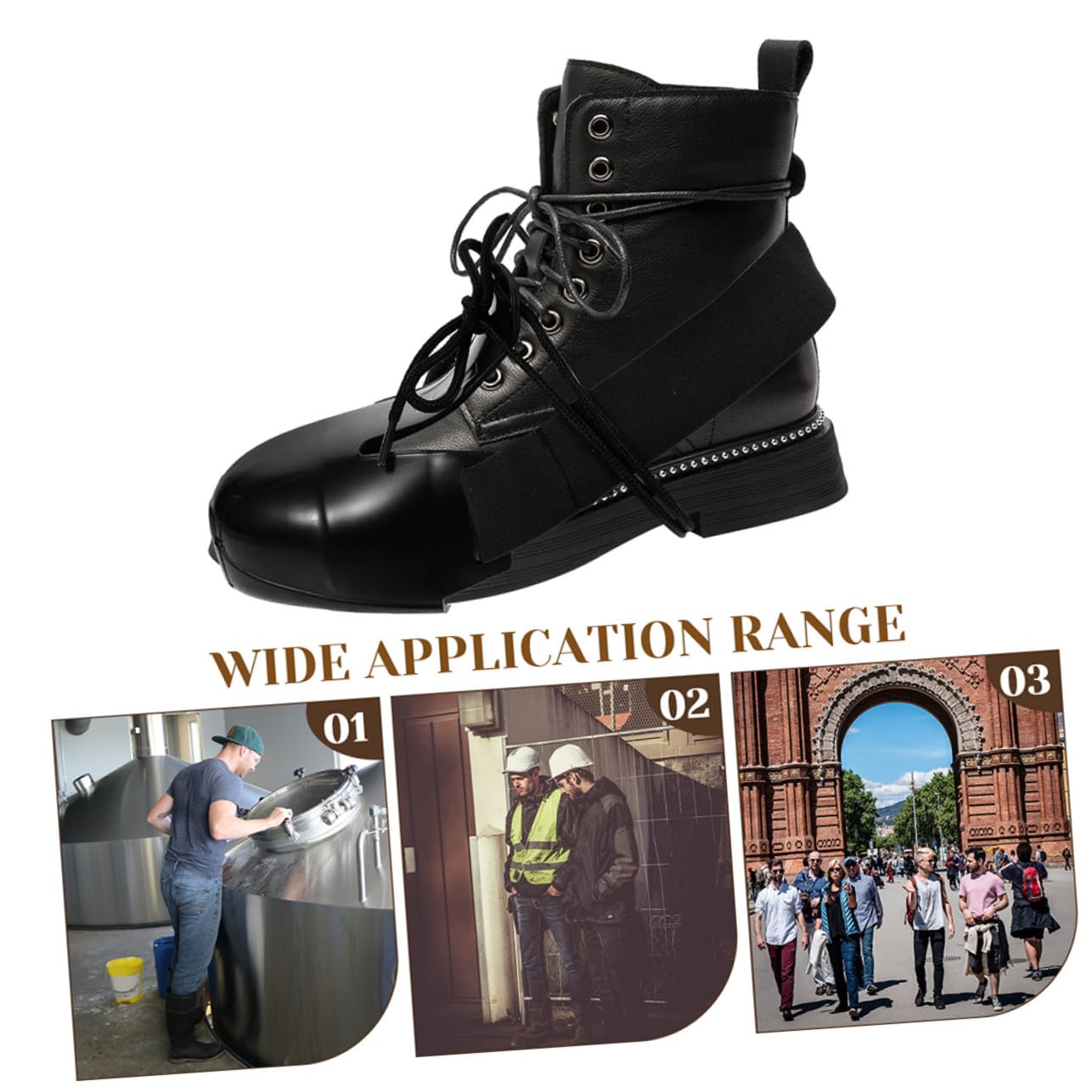 PLAFOPE 2 Paires Protège-Chaussures de Sécurité Antichoc avec Embout Acier Protection Résistante et Antidérapante pour Femmes et Visiteurs pour Chantier et Industrie