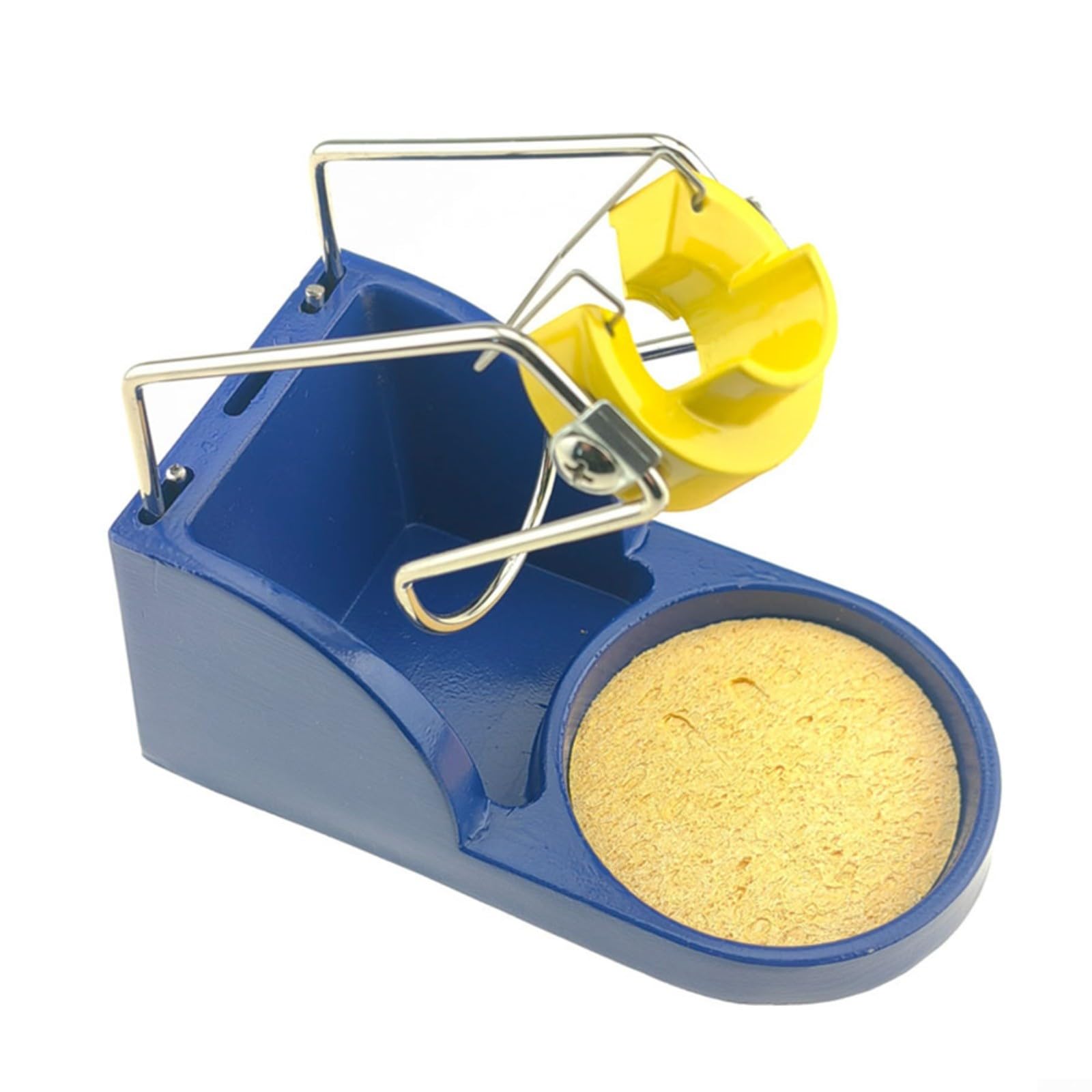Helilyco Soldering Iron Stand T12 and FX9501, Metal Alloy Holder Frame with Sponge, Heat Base Workshop, Blue