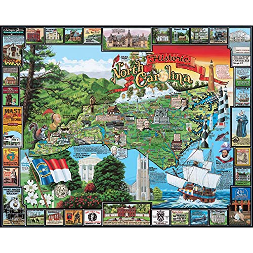 White Mountain Puzzles Historic North Carolina - 1000 Piece Jigsaw Puzzle White Mountain Puzzles Historic North Carolina - 1000 Piece Jigsaw Puzzle