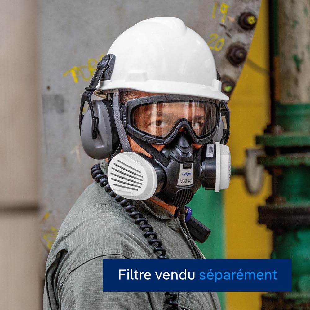 Dräger X-plore 3500 Demi-masque respiratoire réutilisable pour une utilisation avec filtres à baïonnette interchangeables Taille M