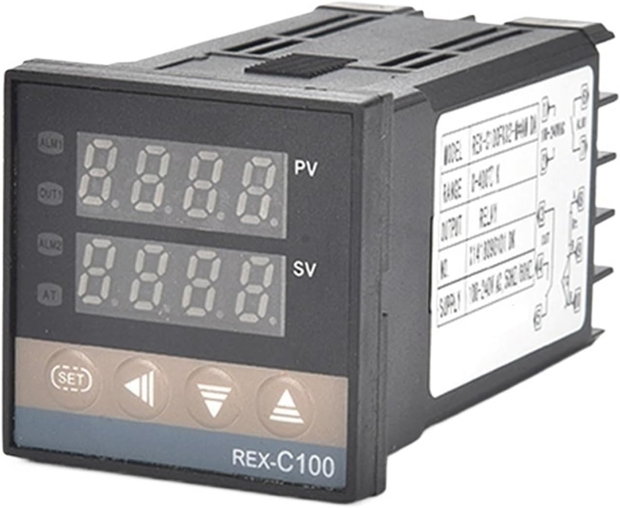 1pcs REX-C100 Digital PID Temperature Controller Thermostat 40DA SSR Relay K/J Screw M6 1M Thermocouple Probe RKC Heat Sink Set(Set 3 J)