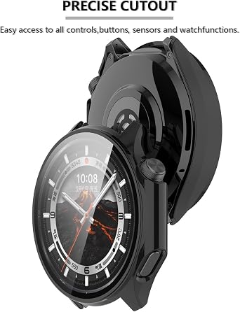 2枚パック ケース 強化ガラススクリーンプロテクター付き OnePlus Watch 3対応 バンパー フルカバー 保護 ハードポリカーボネートケース フェイスカバー OnePlus Watch 3用