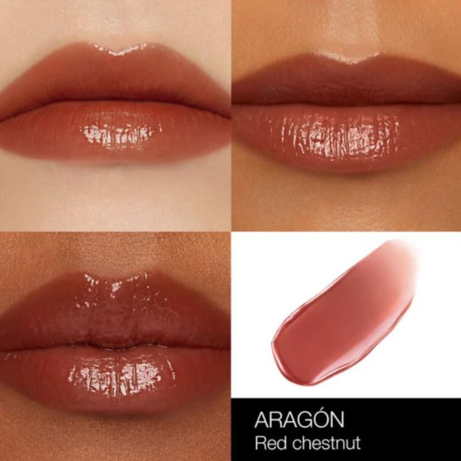 NARS Special Edition Mini Afterglow Lip Shine 4 Piece Set - Orgasm - A-Lister - Nympho - Aragon - 0.11 oz / 3.7 mL each
