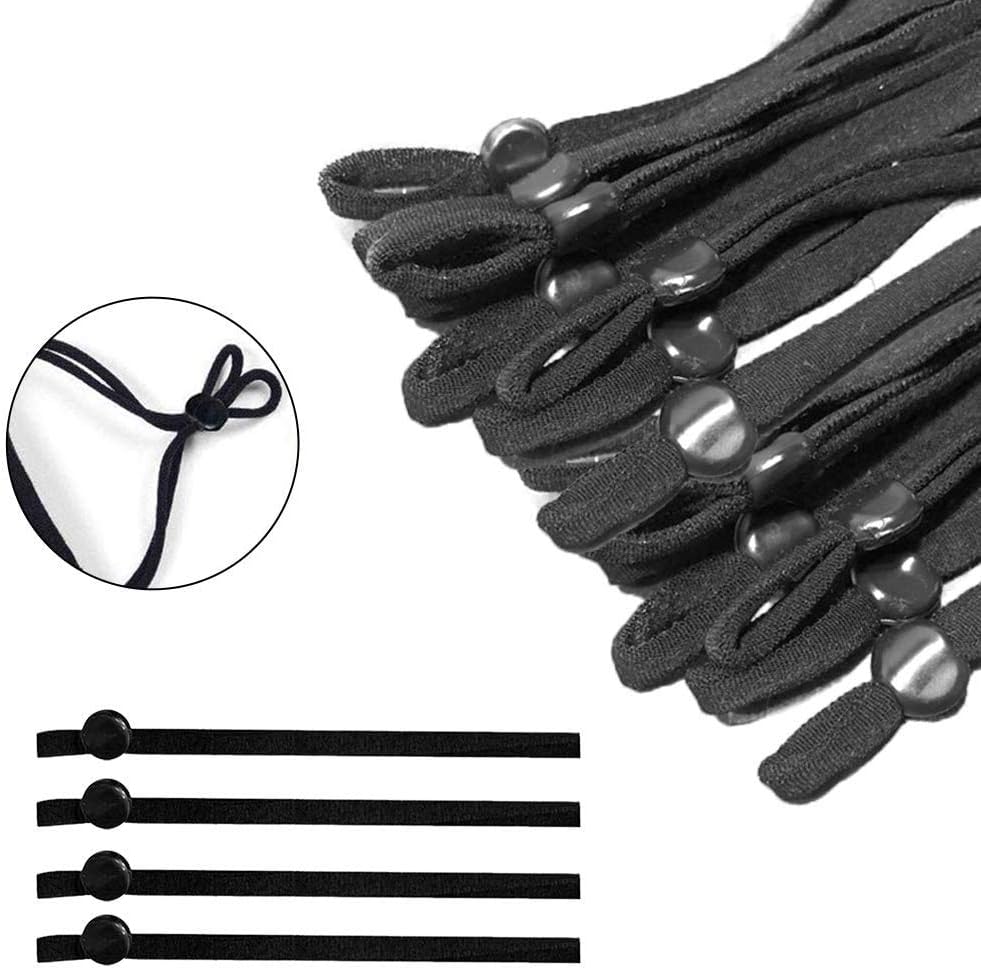 1/5 Inch Elastic Band for Masks,100pcs Elastic String for DIY Sewing with Adjustable Buckle,High Stretch Adjustable Ear Loops