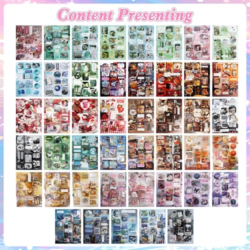 Image of 600Pcs Cute Scrapbook Stickers Travel Y2k Japanese Sticker Book for Adult Kawaii Korean Stickers for Journaling Heisei Retro Aesthetic Sticker Manga Style Decor for DIY Junk Journal Gifts Old Dream