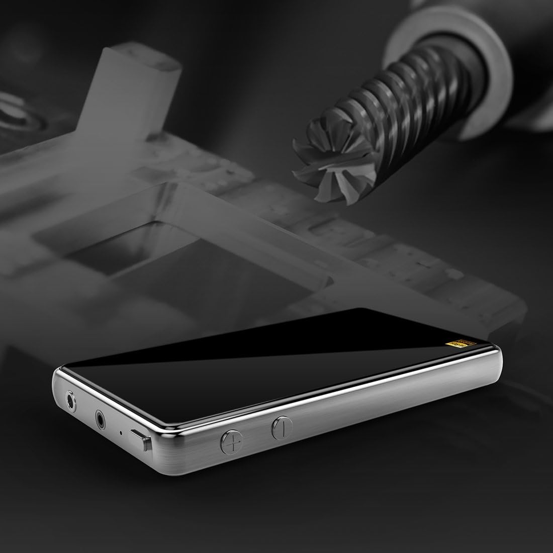 Close-up of the HIDIZS DH1000 showing its ports and buttons