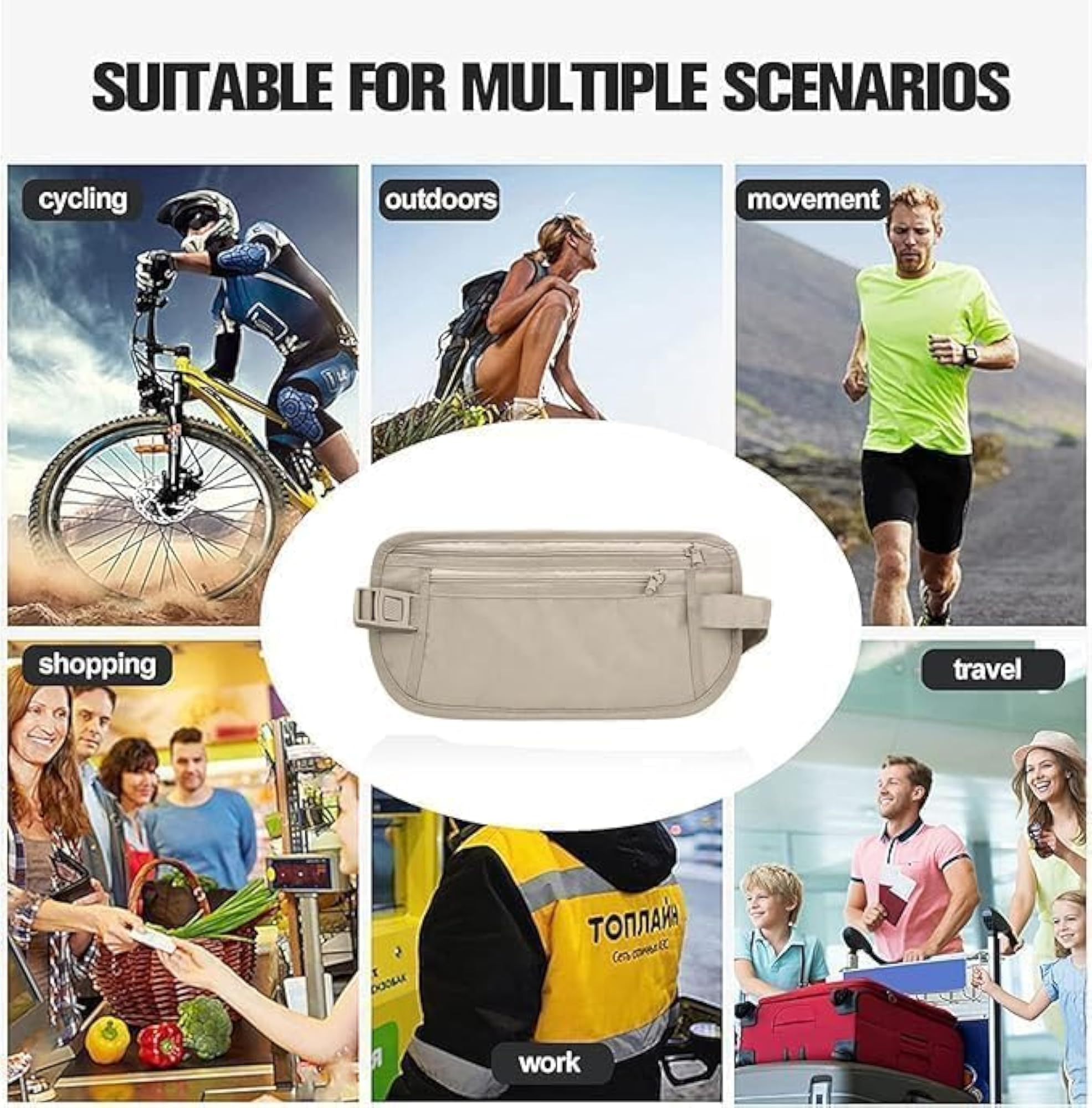 Hidden RFID Blocking Waist Bag, Anti-Theft Wallet