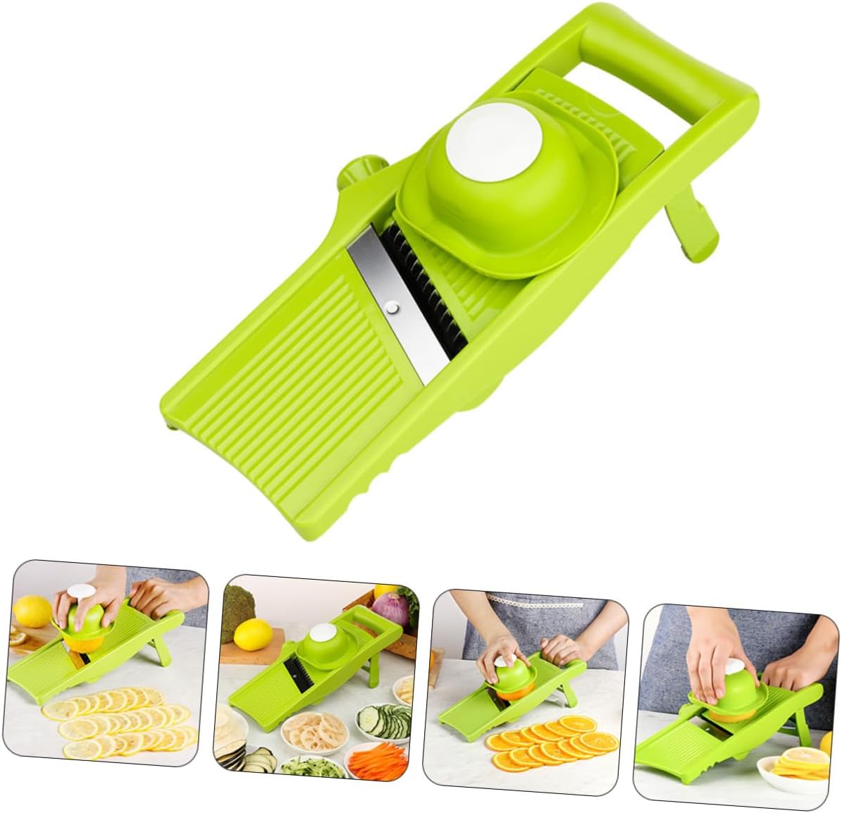 Manual Vegetable Slicer and Potato Grater Hand Push Cutter Kitchen Tool for Slicing and Shredding Potatoes Carrots Green for Home Cooking