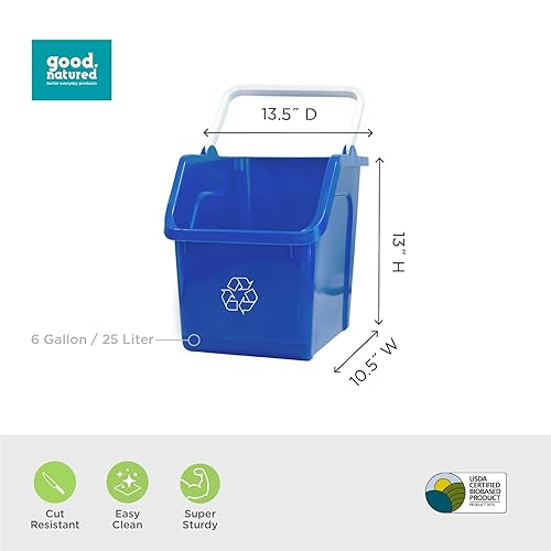 Miniatura 6 de good natured Práctico organizador de bolsas paquete de 4 6 galones  25 litros contenedor de almacenamiento apilable con asa para cocina armario