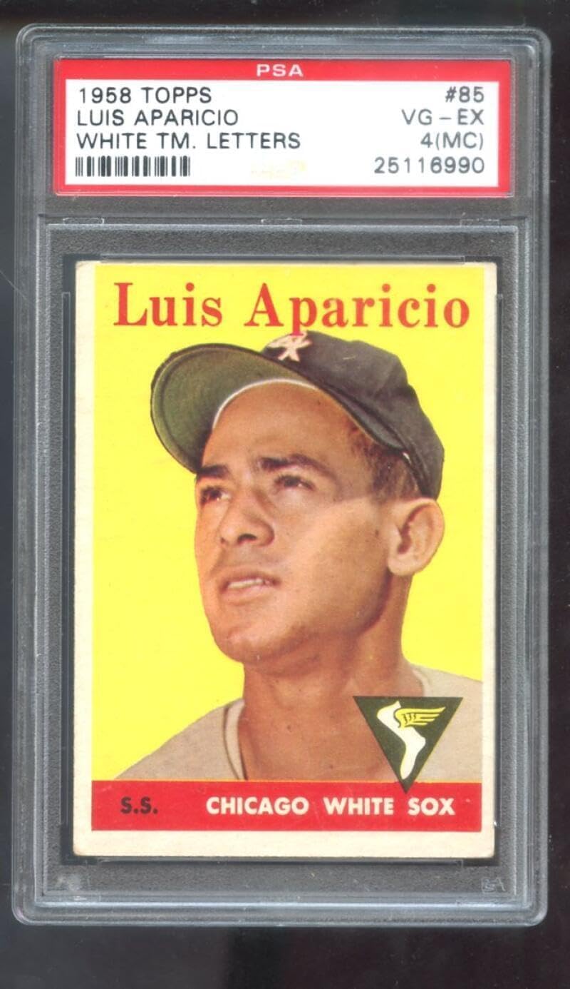 1958 Topps #85 Luis Aparicio PSA 4 (MC) Graded Baseball Card Chicago Sox - Slabbed Baseball Cards