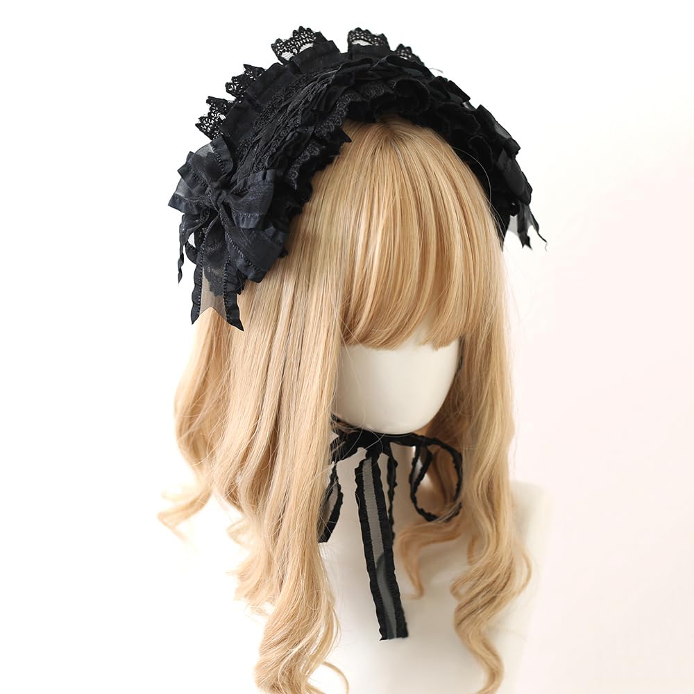 Amazon.com : VVRPWASSLY Gothic Lolita Hair Accessories Black  display picture 1