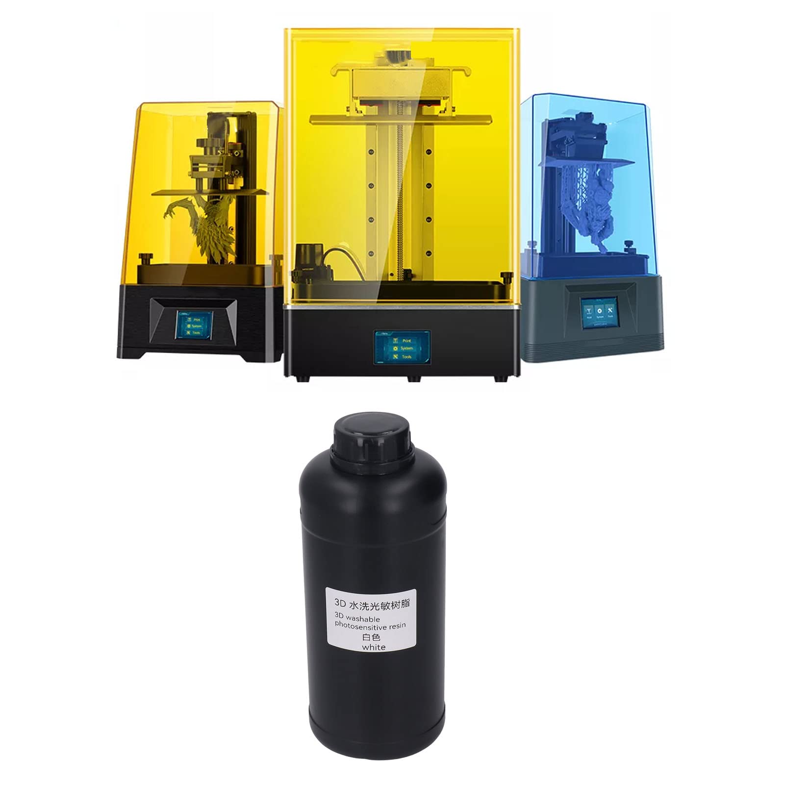 Resina per Stampante 3D 1000ml Resina Fotopolimerica Lavabile in Acqua Ad Alta Resistenza Fotopolimerizzabile Universale per LCD DLP (Bianco)