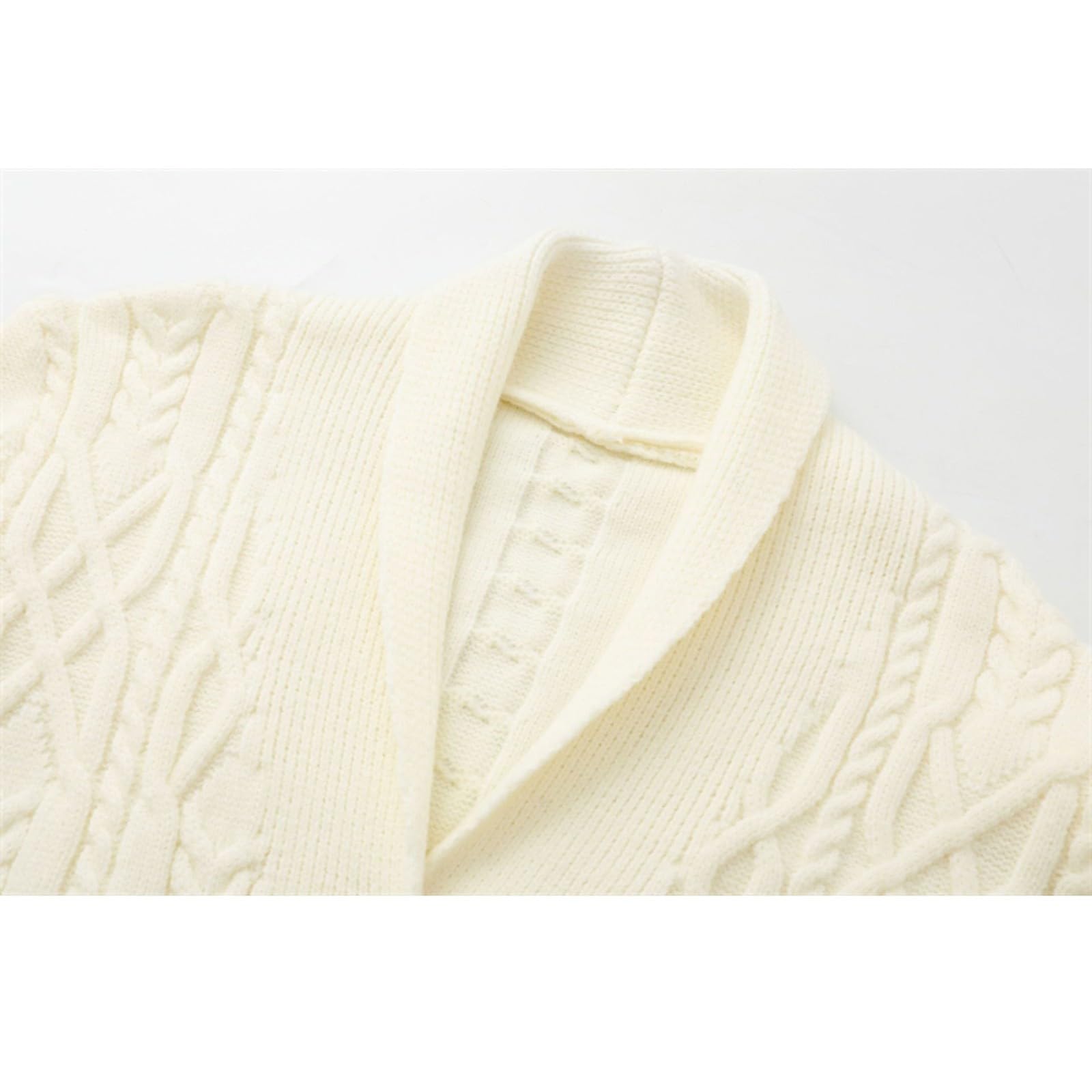 Cardigan Punto Hombre, Chaqueta De Punto Hombre Manga Larga Cárdigan De Punto Trenzado Casual Cuello De Chal Abotonado con Bolsillos Suéter Otoño Invierno
