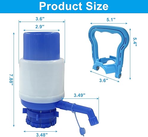 Miniatura 2 de Bomba manual de agua potable, bomba de prensa manual para botella de 5 galones, con asas de botella de agua