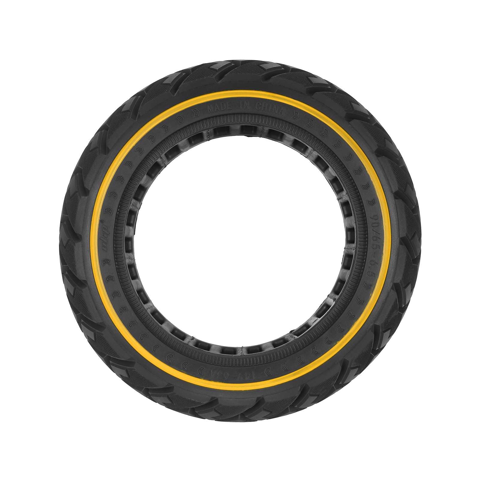 90/65-6.5 Pneu Plein pour Kukirin G4/Zero 11X/Dualtron Thunder/Kaabo Wolf Warrior/Macury Speedual Plus Trottinette Électrique, 11 Pouces Pneu Anti-Crevaison (Jaune 1 Pièce)