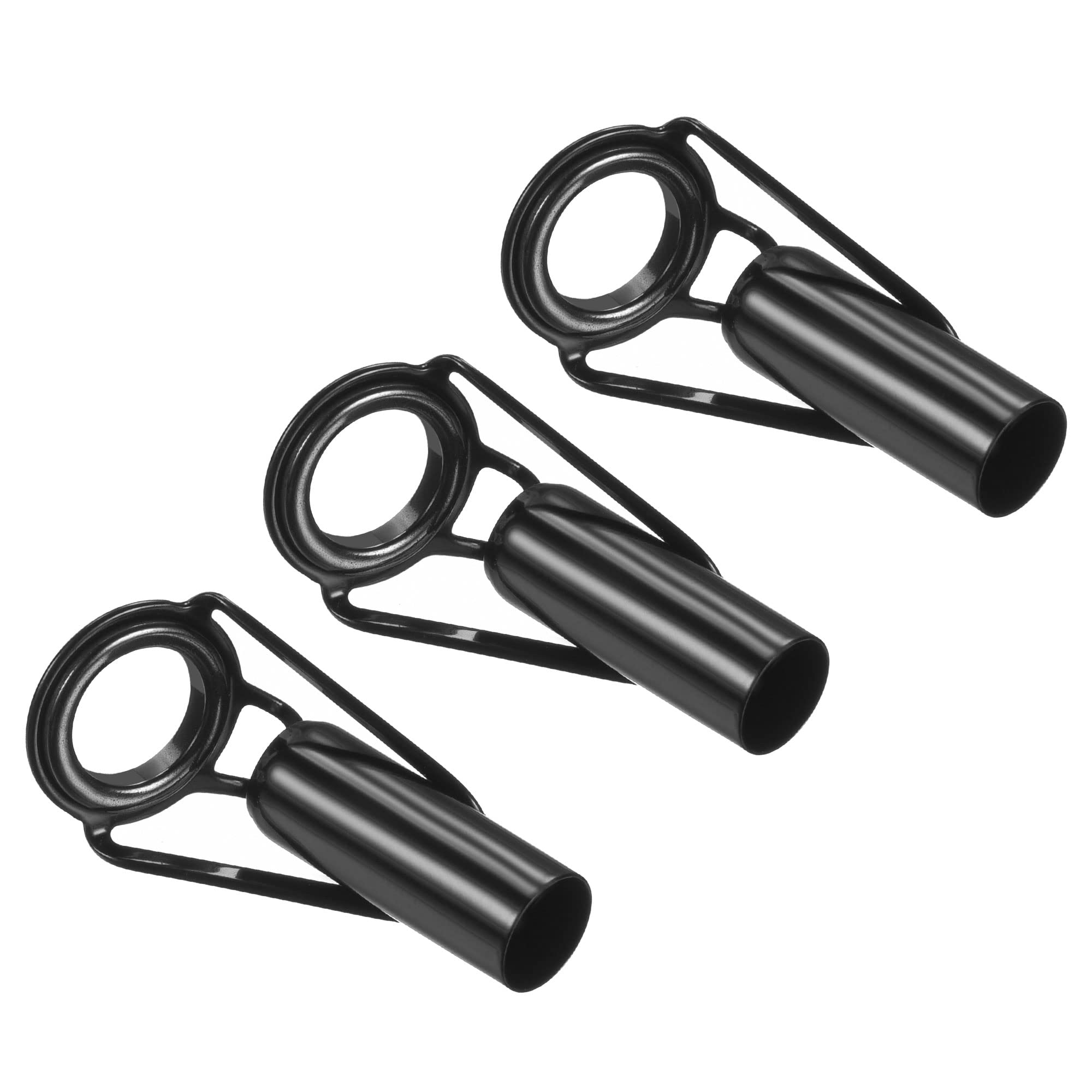 PATIKIL 7.0mm Tube Dia Fishing Rod Tips Repair Kit, 3pcs Stainless Steel Black Guide Ring for Saltwater Freshwater Fishing
