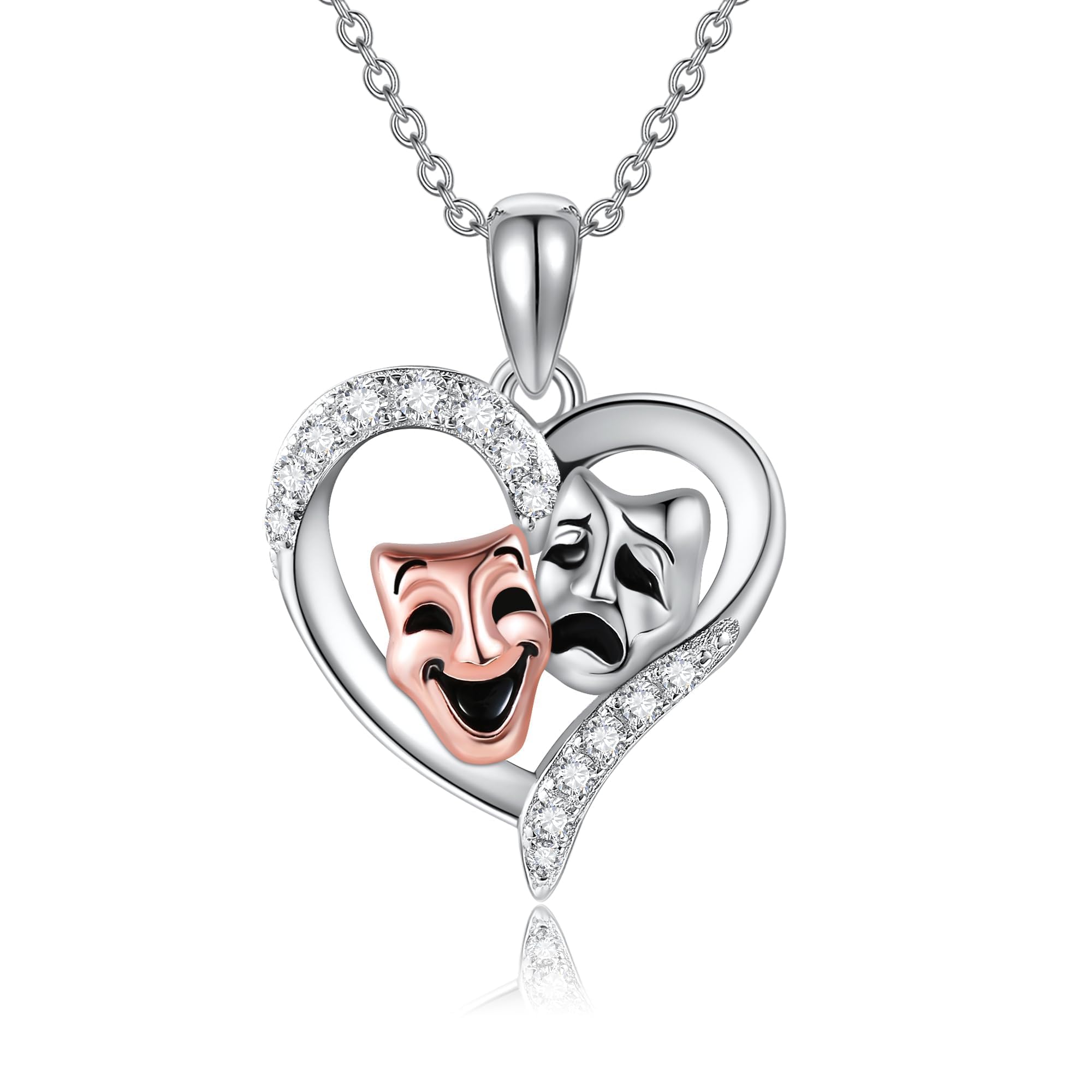 YAFEINI Comedy Tragedy Masks Necklace