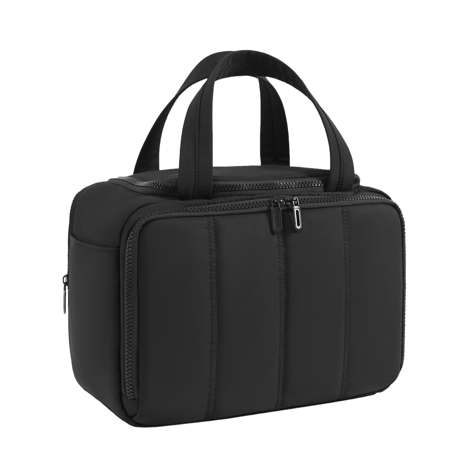 Photo 1 of SODEER Toiletry Bag for Women Puffy Large,Travel Makeup Bag,Large Toiletry Bag with Adjustable Dividers,Waterproof Cosmetic Travel Bag with Trolley Sleeve,Toiletries Organizer,Black