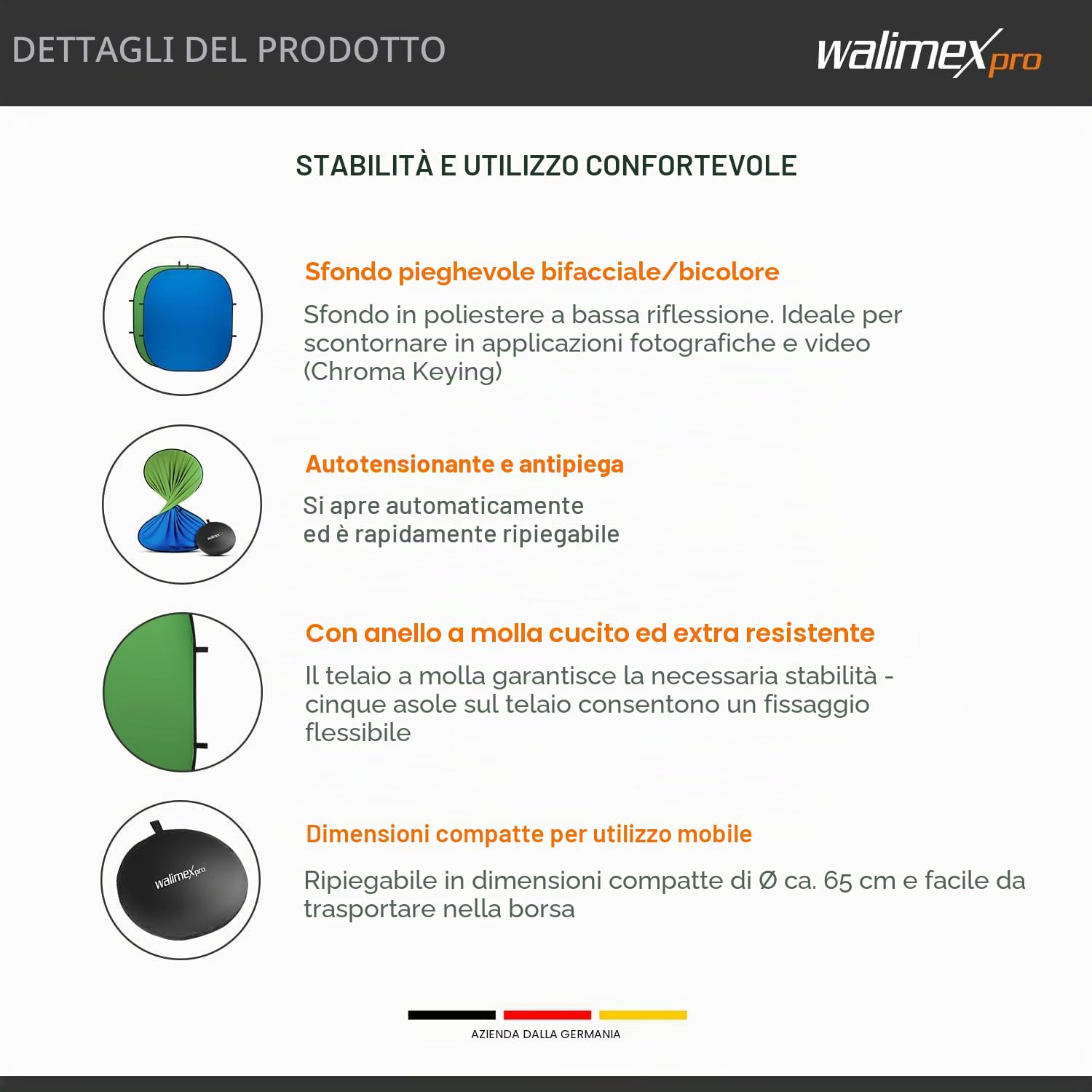 walimex pro Falthintergrund verde/blu