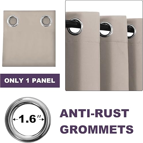 Miniatura 3 de MeilleMaison Paneles de cortina 100% opacas para ventana, para dormitorio, cortinas de bloqueo de luz completa con forro negro para sala de estar,