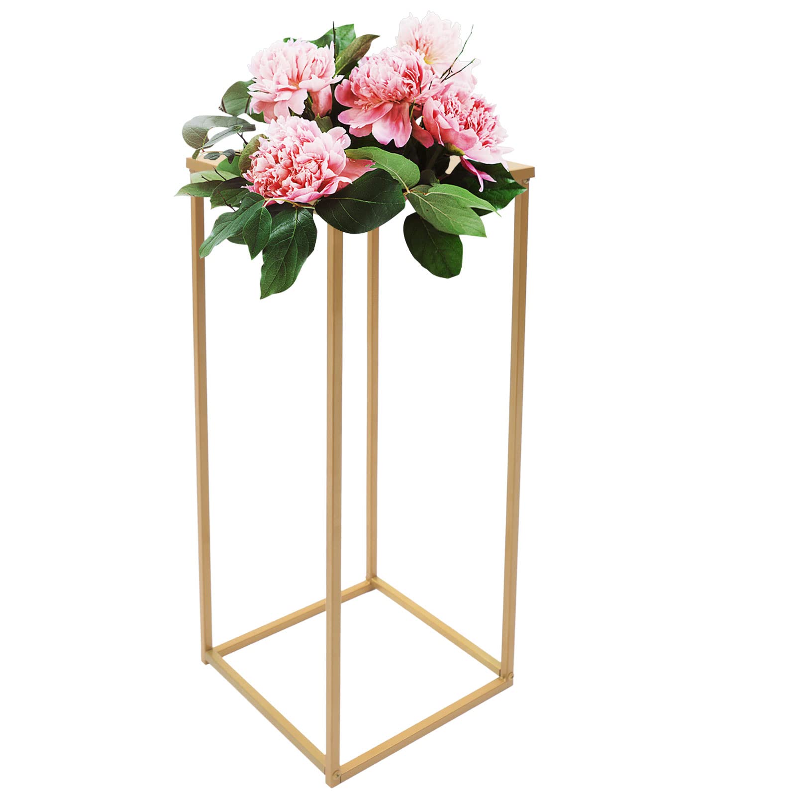 Set di 10 supporti per fiori in metallo dorato, 80 x 30 x 30 cm, colonne a forma di colonna, per matrimoni, feste ed eventi, elegante decorazione da tavolo per composizioni floreali