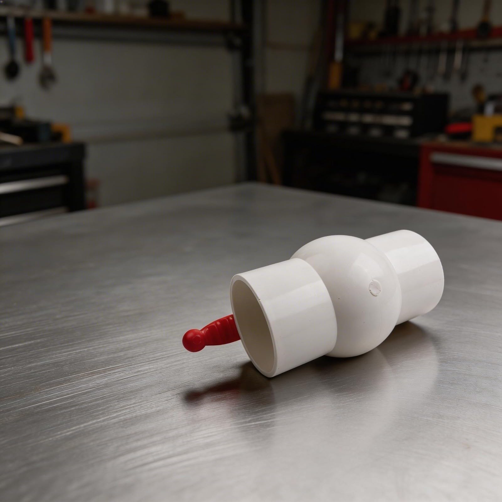Valvola a sfera in PVC con impugnatura a T rossa, raccordo saldato piatto ispessito per tubi dell'acqua, applicazioni idrauliche per acquari e domestici, 2,5/3/4 pollici (110pvc-10,2 cm)